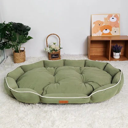 All-Season Anti-Slip Plush Dog Bed with Washable Luxury Pillow and Durable Base for Cats and Dogs