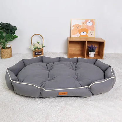 All-Season Anti-Slip Plush Dog Bed with Washable Luxury Pillow and Durable Base for Cats and Dogs