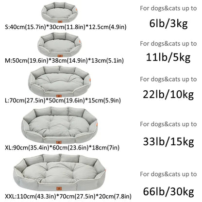 All-Season Anti-Slip Plush Dog Bed with Washable Luxury Pillow and Durable Base for Cats and Dogs