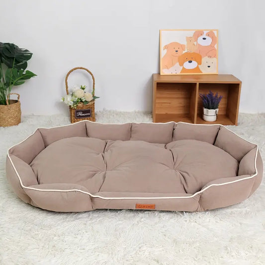 All-Season Anti-Slip Plush Dog Bed with Washable Luxury Pillow and Durable Base for Cats and Dogs