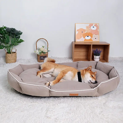 All-Season Anti-Slip Plush Dog Bed with Washable Luxury Pillow and Durable Base for Cats and Dogs